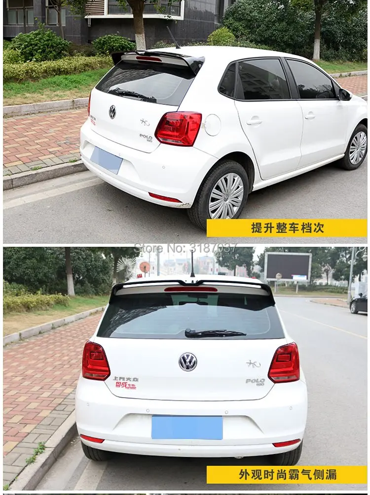 Для Volkswagen new Polo спойлер 2011-2015 ABS пластик Неокрашенный задний крыла багажника