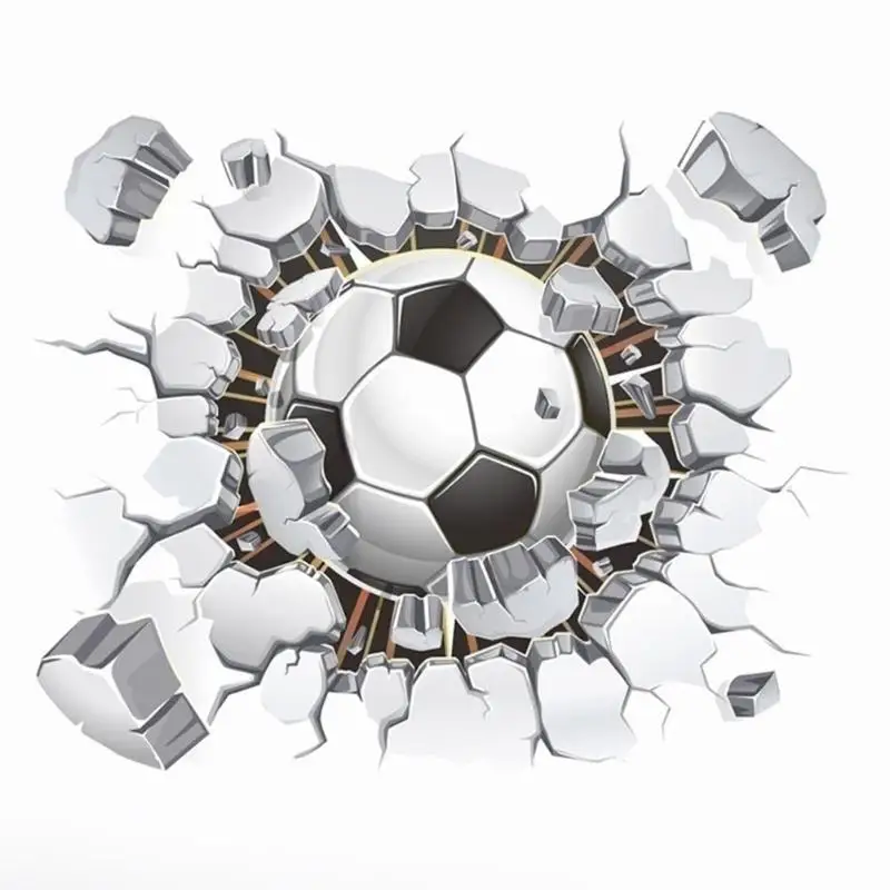 

VODOOL 15*12cm 3D Effect Football Soccer Ball Car Auto Body Rear Windshield Styling Sticker Room Wall Sticker Decal Removable