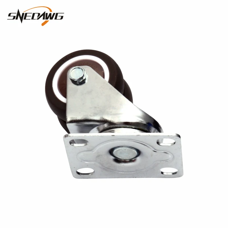 2pcs TPE Furniture Caster Super Mute Double Wheel 1.5/2inch Swivel with Brake for Cabinet Desk Baby Cradle | Обустройство дома
