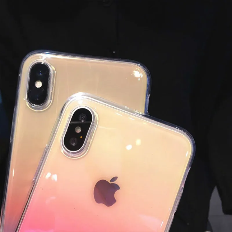 Прозрачный мягкий силиконовый разноцветный чехол Coque для Iphone X Xr Xs Max 6 S 6s 7 8 Plus 7plus