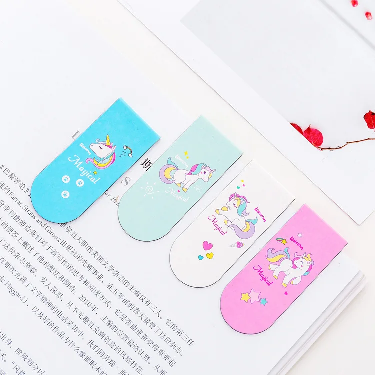 4 Pcs Unicorn Magnet Bookmark Paper Clip School Accessories Office Supply Material Escolar Kawaii Gift Stationery Items Teacher |
