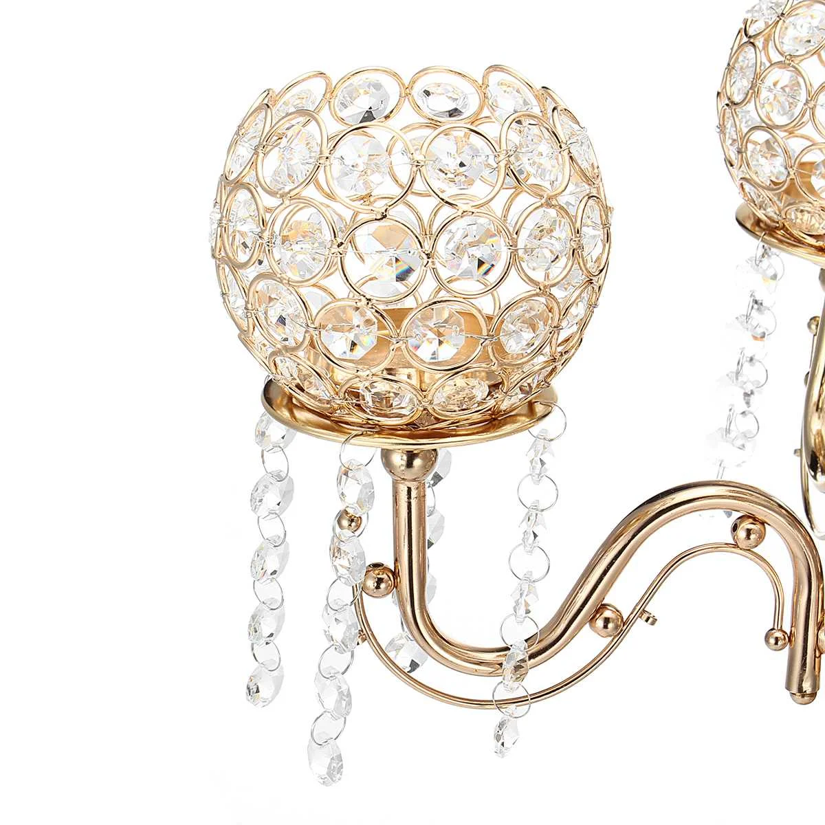 Золотой/Серебряный подсвечник свадебное украшение металлический кристалл