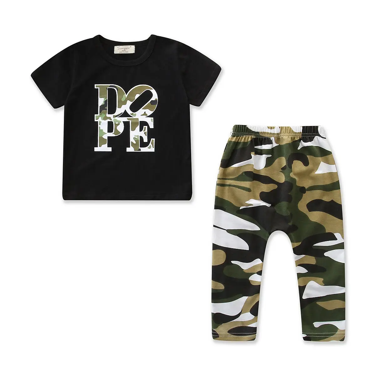 New Summer Toddler Kids Baby Boys Camo Outfits Sets 2Pcs Short Sleeve T shirts Long Pants Two Pieces Clothes Boy 1-6Y |