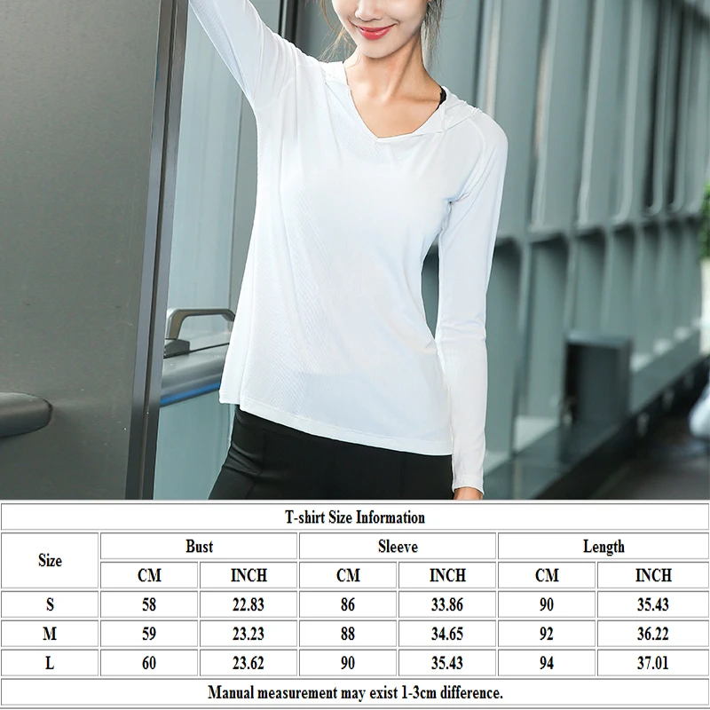 Women Gym Slim V Neck Long Sleeve Sports Hoodies Solid Color Sweat Wicking Breathable Comfortable Running Yoga Tees Tops | Спорт и