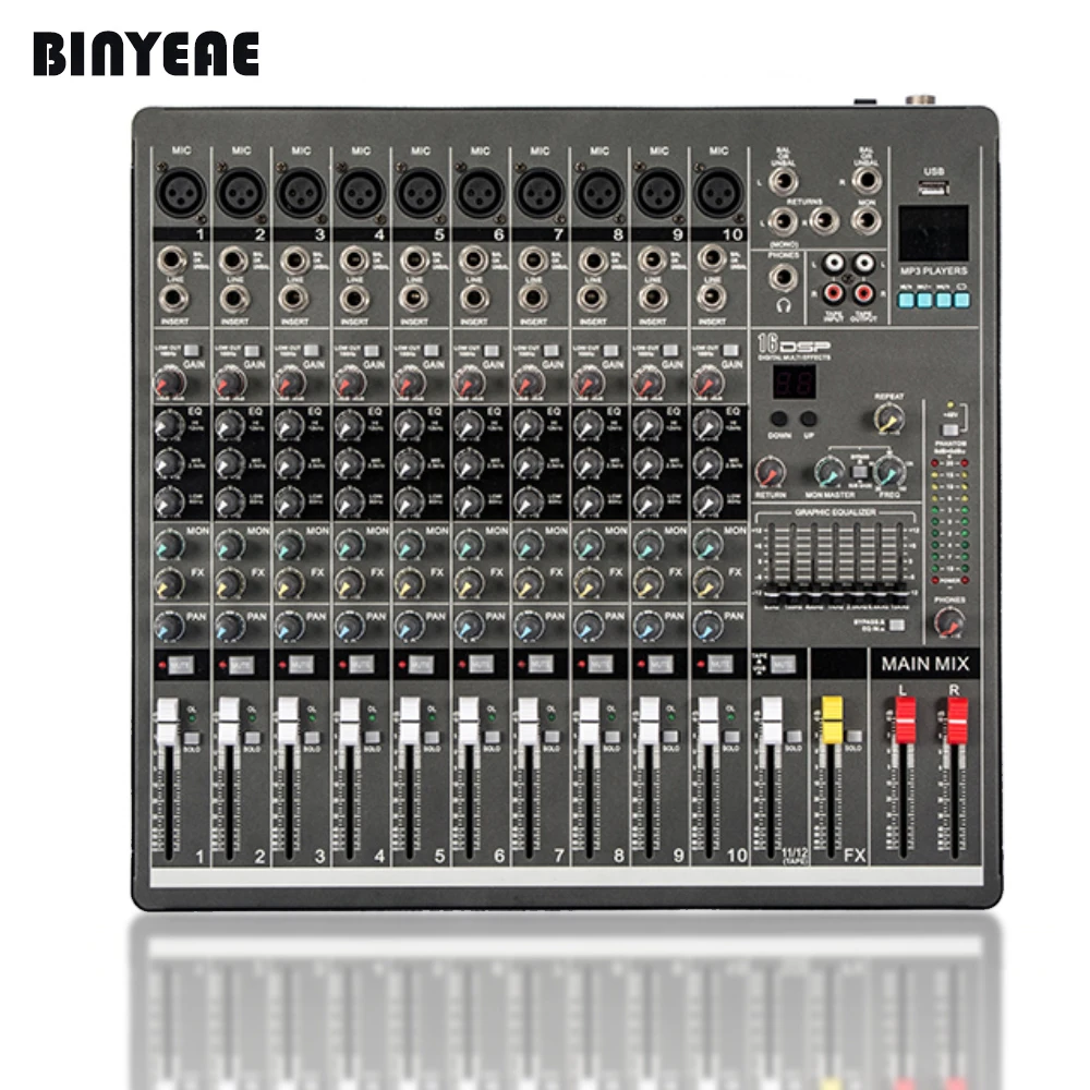 YA1000 USB 10 каналов звуковой миксер совершенство для DJ и караоке студии записи сцены