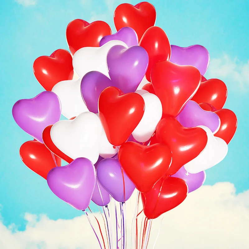 

Thickening 2.2g Heart Balloons Wedding Supplies 10PCS/lot Party Decorations Heart Shaped Birthday Love Latex Balloons