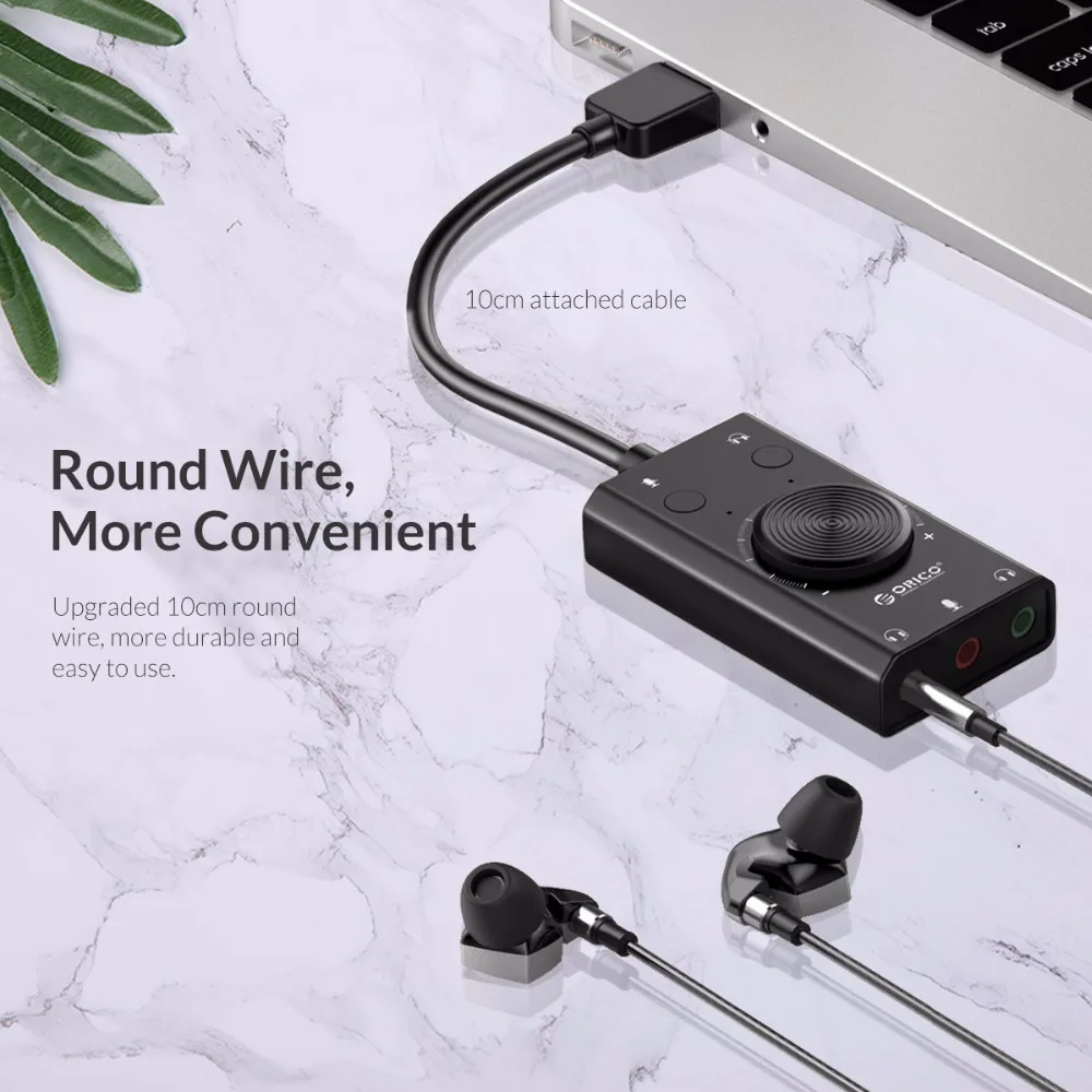 Orico Внешняя Usb звуковая карта стерео микрофон динамик гарнитура аудио разъем