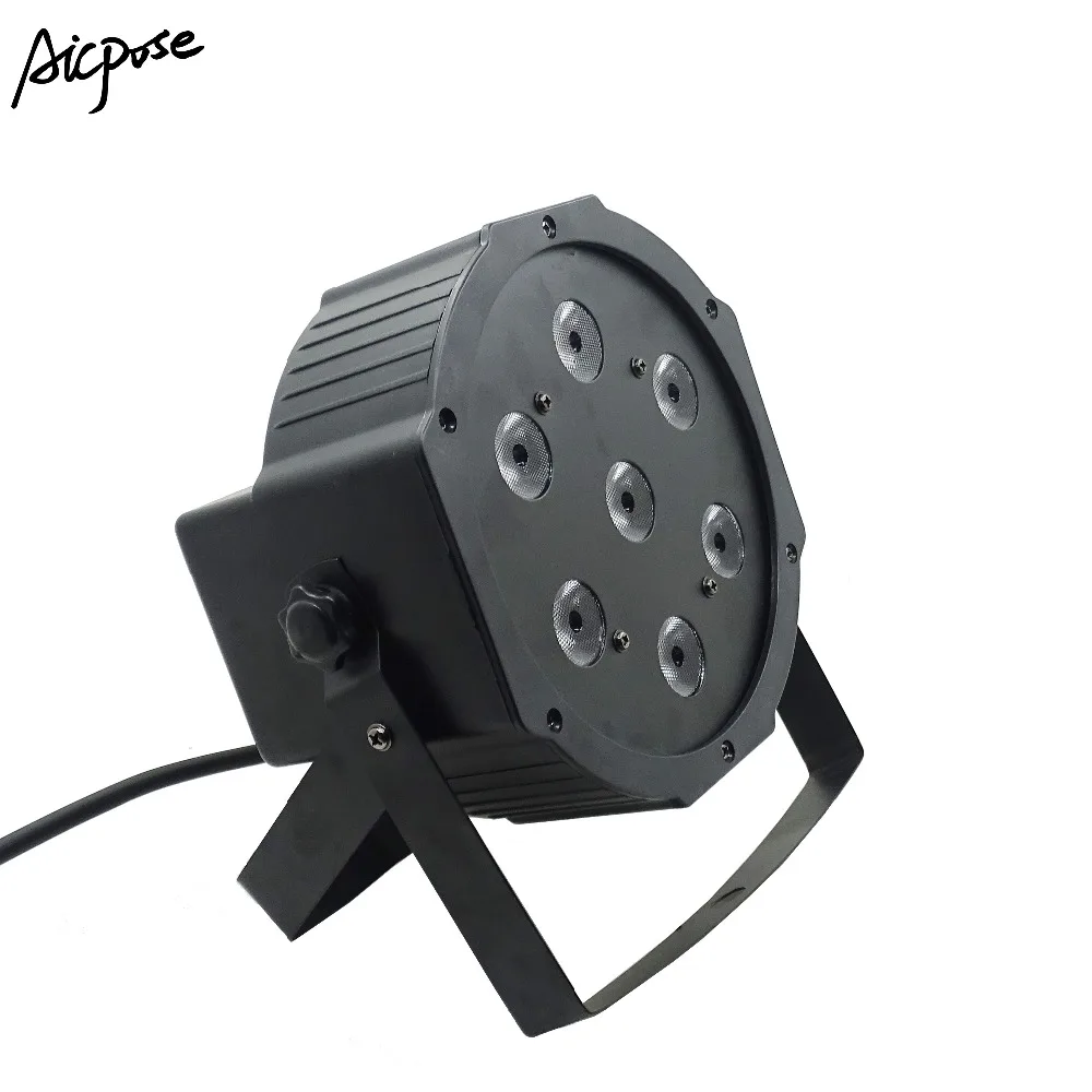 

8Pcs/lots 7x10W Led Par Lights RGBW 4in1 10w Led Lamp Beads Flat Par Led DMX512 Disco Light Professional Stage DJ Equipment