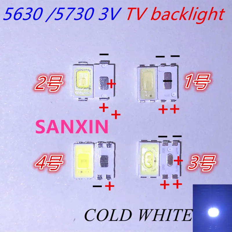 Samsung Сеульский lextar uni 5630 5730 3V 0 5 W 1W LED TV подсветка SMD холодный белый 500 шт 1000