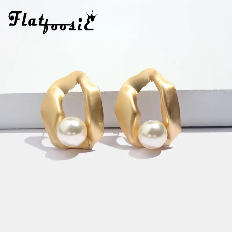 Женские серьги гвоздики Flatfoosie Винтажные в стиле бохо золотого цвета панк