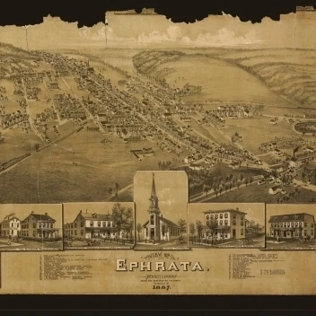 Античная Карта Ephrata Пенсильвания 1887 Ланкастер графство плакат печать