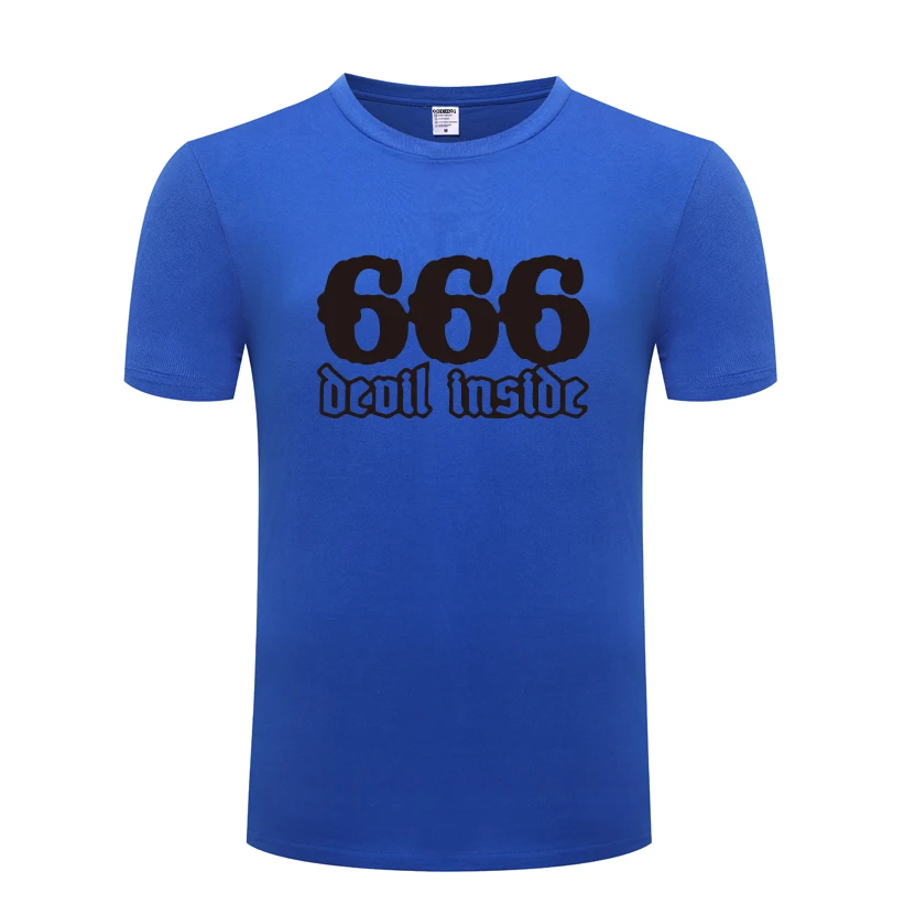 666 Devil Inside Funny Creative Mens Men T Shirt Tshirt 2018 New Short Sleeve O Neck Cotton Casual T-shirt Top Tee | Мужская одежда