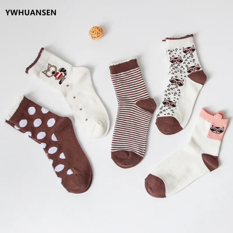 YWHUANSEN 5 пара/лот от 1 до 12 лет мягкие хлопковые носки для мальчиков и девочек милые