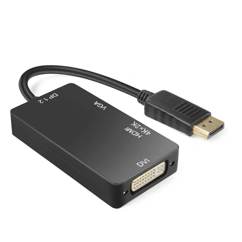 3 в 1 Displayport DP к HDMI VGA DVI адаптер 4K папа женскому дисплейному порту кабель конвертер
