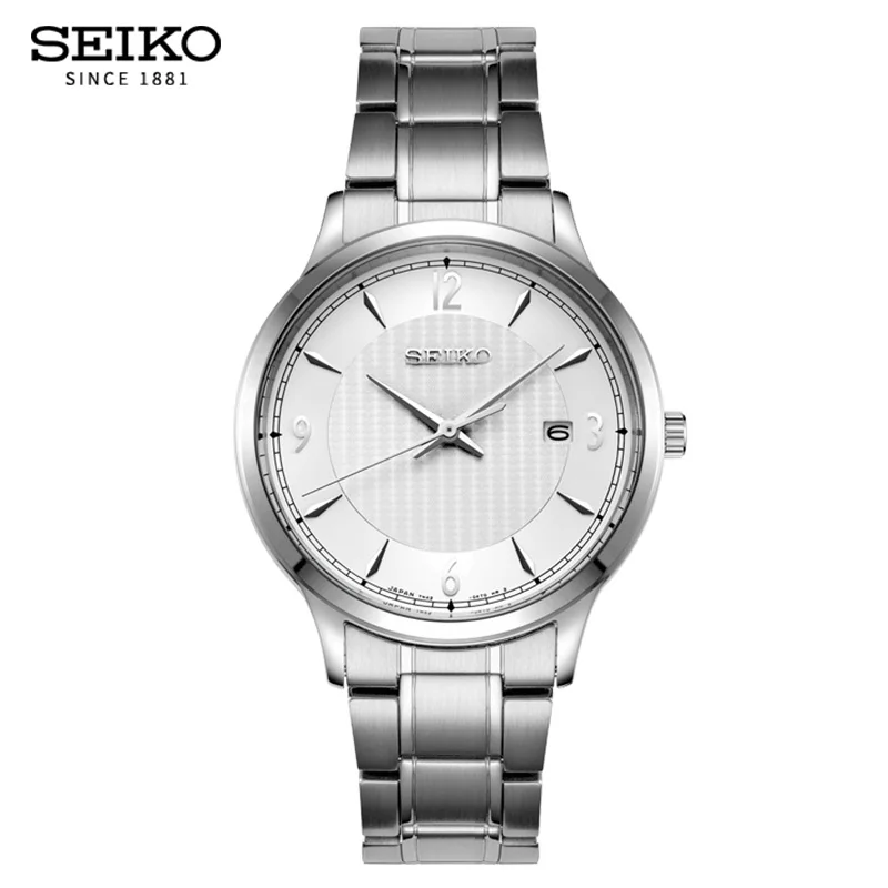 Мужские деловые кварцевые часы SEIKO 100% Оригинальные Водонепроницаемые с ремешком