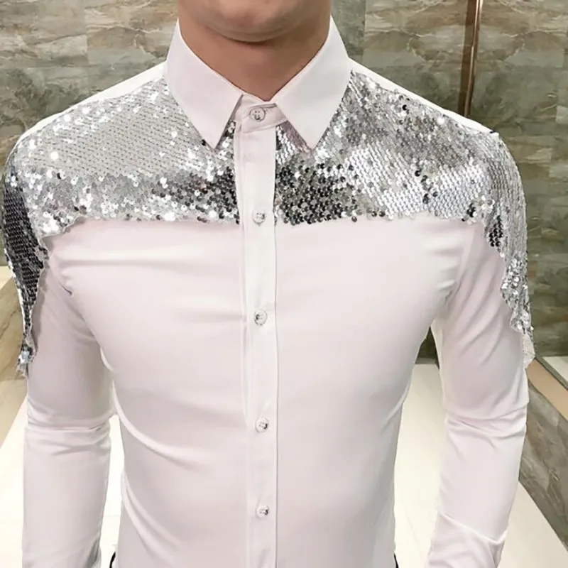 Мужская рубашка с длинным рукавом Camisa Masculina Корейская разрезом весна