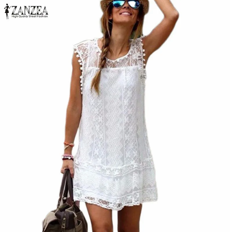 Vestidos 2021 летнее платье ZANZEA Женская Повседневная Однотонная футболка с короткими