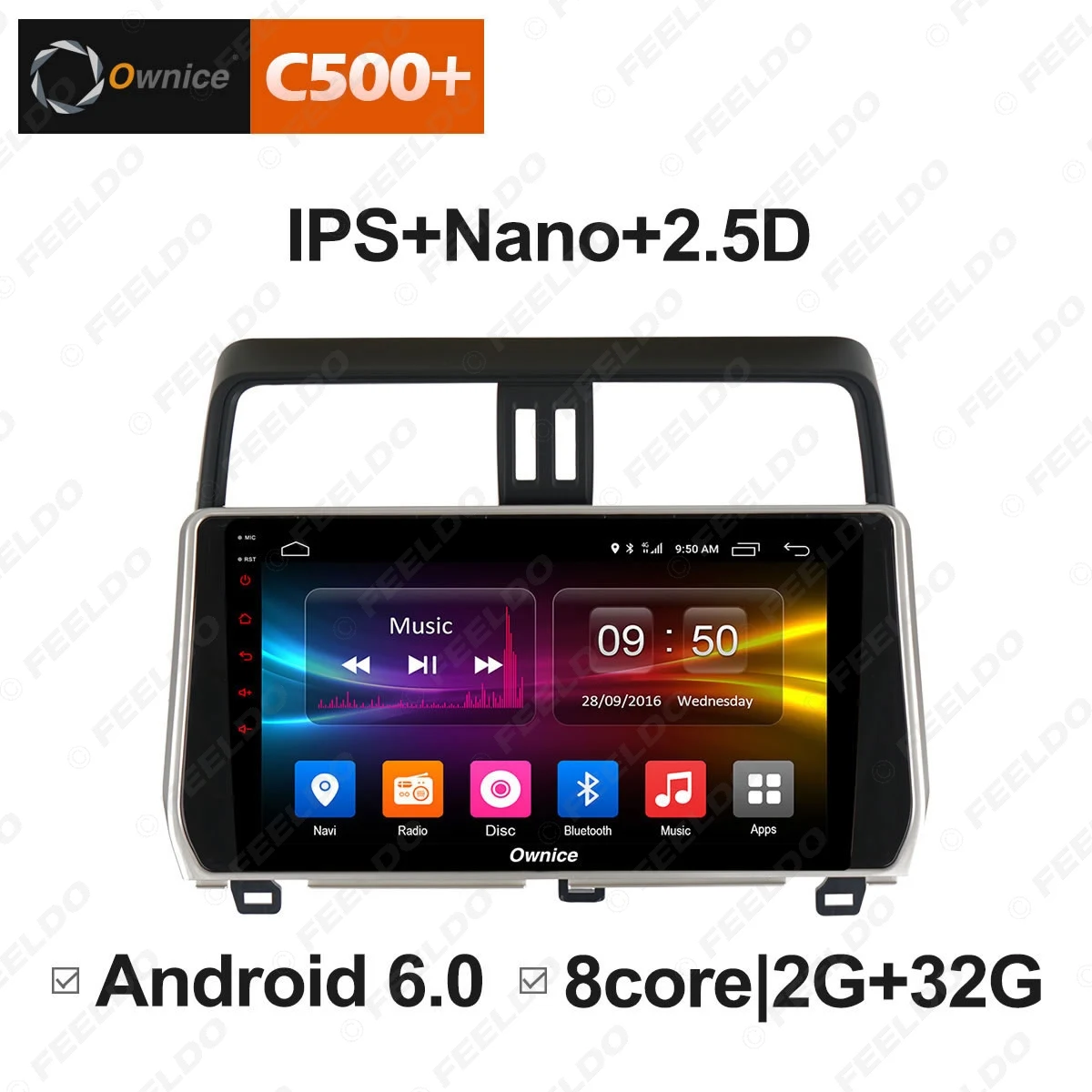 FEELDO 10 1 &quotAndroid 6 0 4 ядерный/DDR3 1G/16G/поддержка 4G ключ автомобильный медиаплеер с GPS/FM/AM
