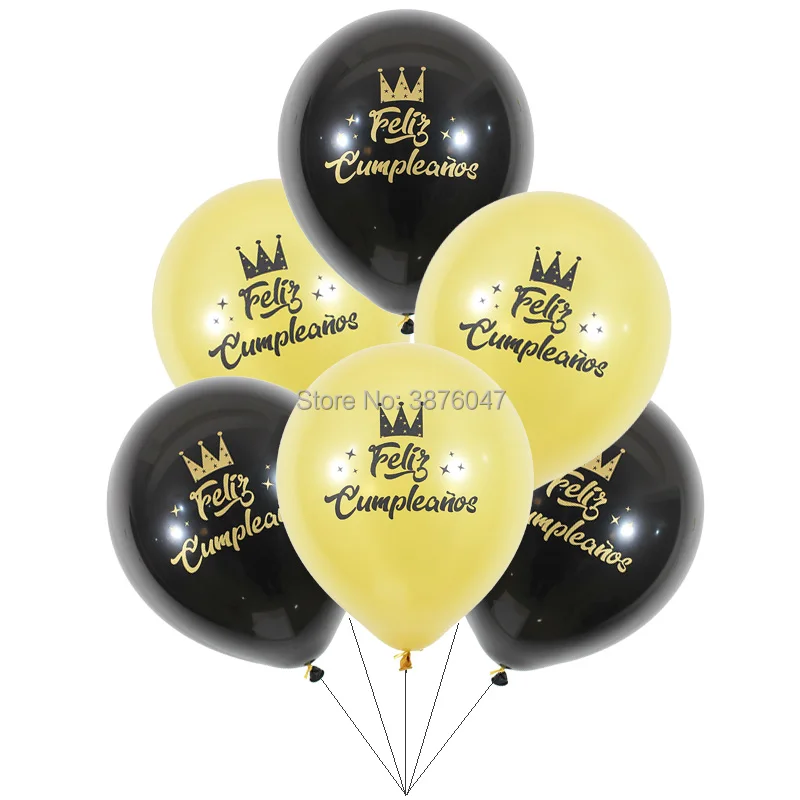 Воздушные шары с надписью happy birthday 6 шт./лот испанские черные розовые золотые