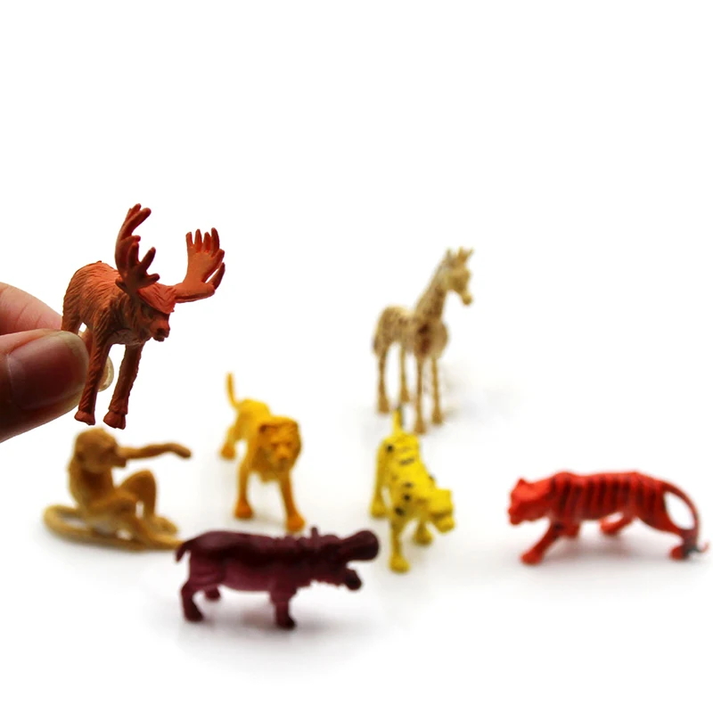 12 шт. мини модели диких животных 5 см пластиковая фигурка сафари для зоопарка
