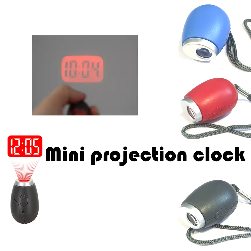 Портативные мини часы цифровые проекционные LED с брелком дизайн Проекция времени