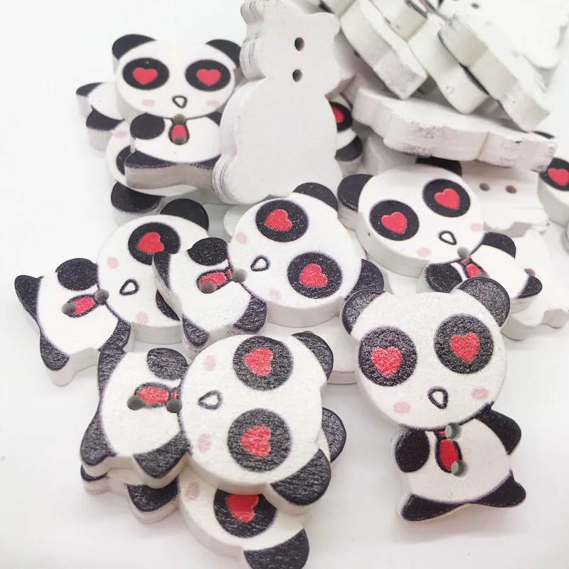 100pcs Love Panda Natural Wooden Ornaments Wood DIY Crafts Decoration Handicrafts Slices Scrapbooking Arts | Дом и сад