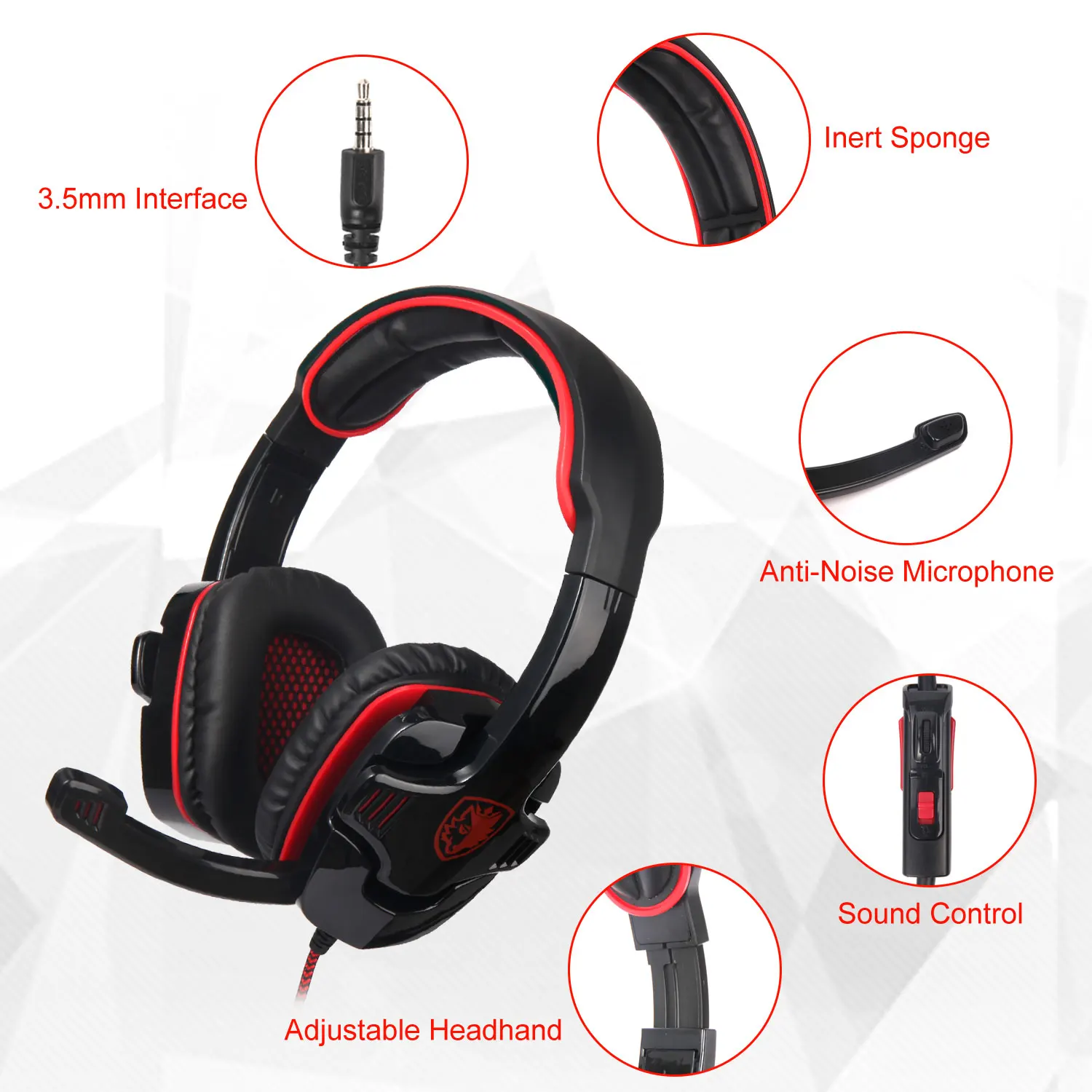 PS4 наушников SA-708GT SADES игровая гарнитура для ПК/ноутбук/Xbox 360 с микрофоном-черный