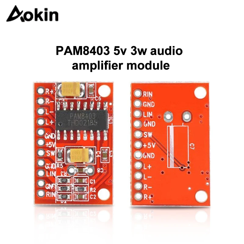 Плата цифрового усилителя мощности Ultra Mini PAM8403 двухканальная 3 Вт + 90 дБ