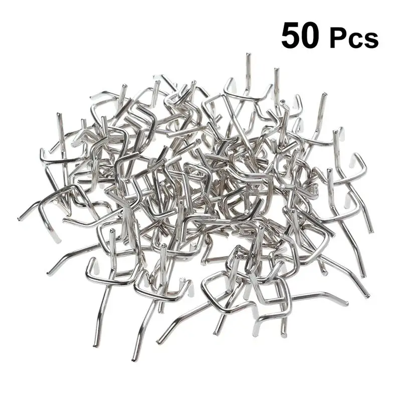 

50PCS Carbon Steel Pegs Board Pegboard Hooks Garage Work Shop Storage Display Organization Steel Hanging Tool Storage Hooks
