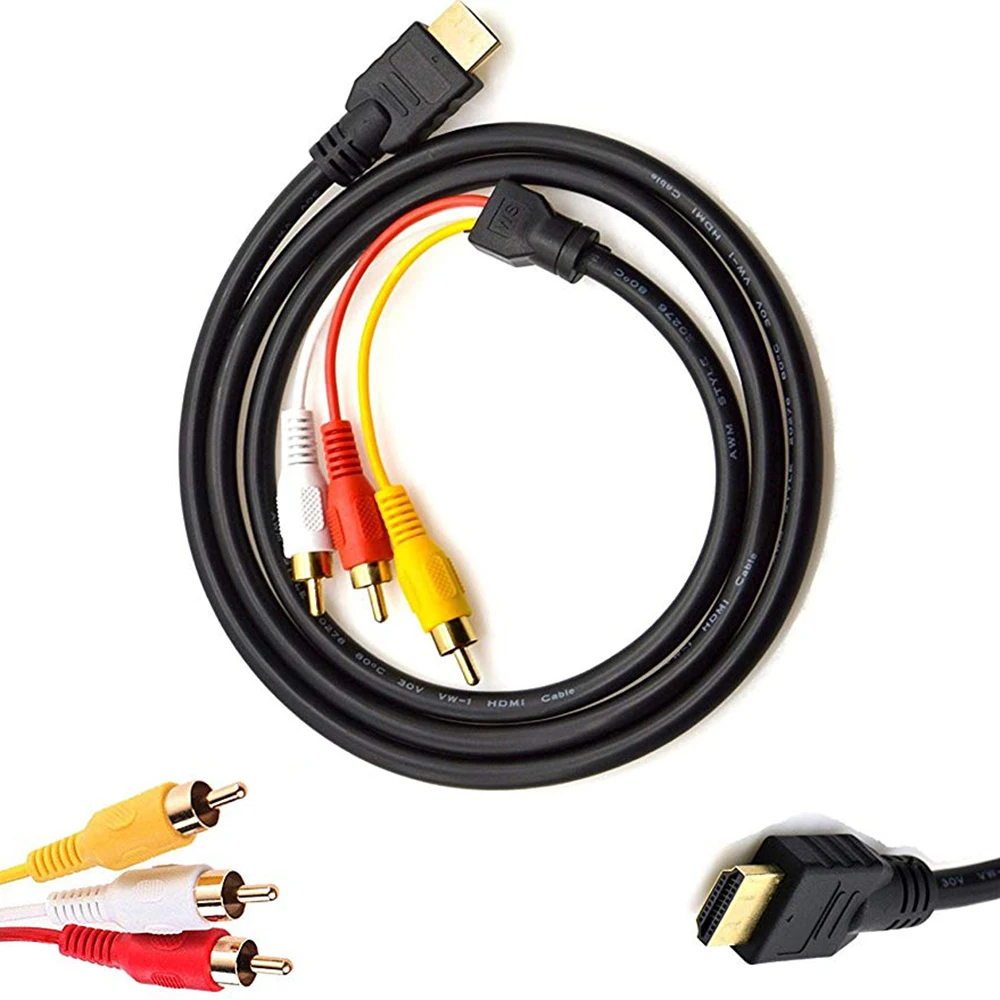 Новый HDMI к 3RCA 3 RCA Видео Компонент соединительный кабель линия| |