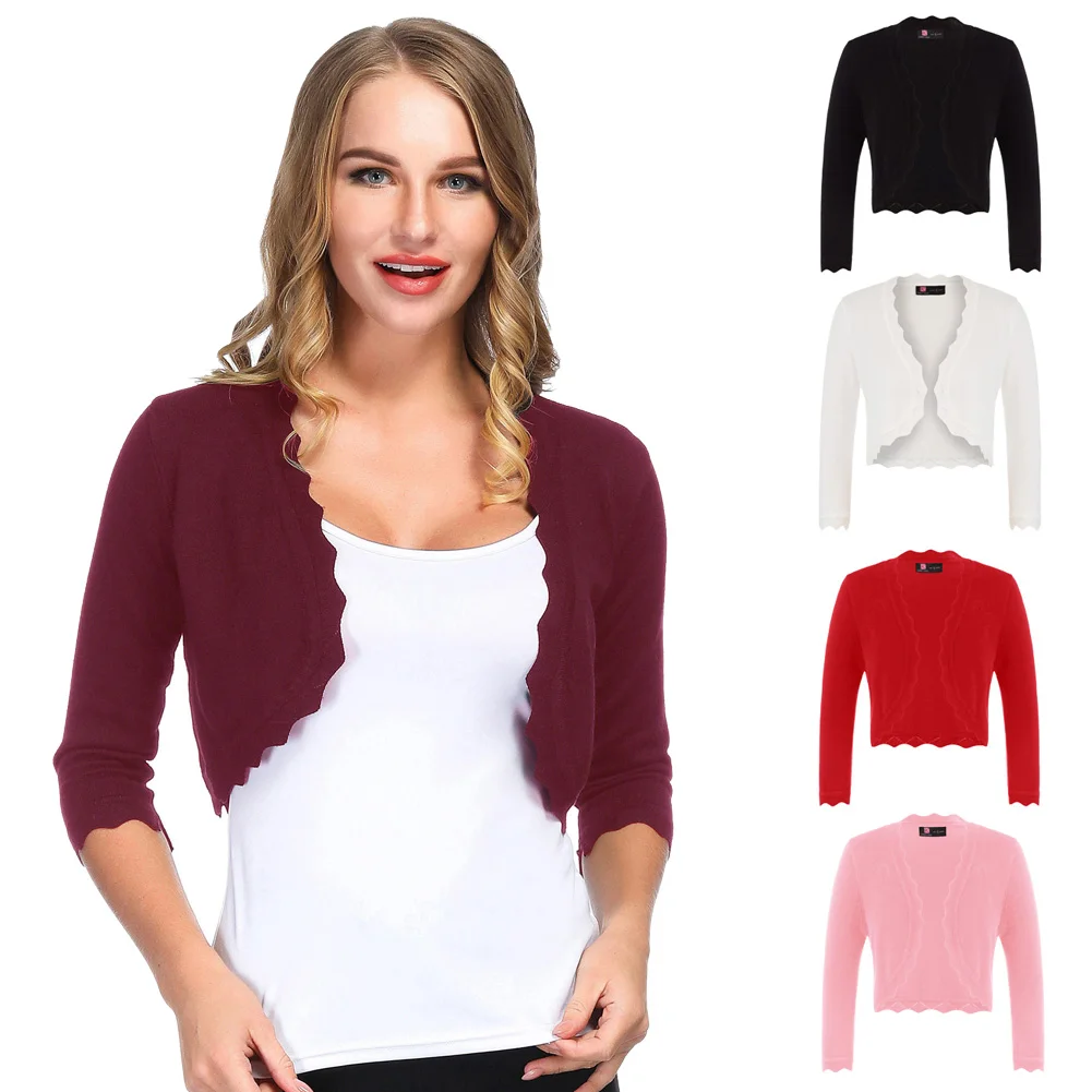Женское пальто Comfy с рукавом 3/4 темно-синие топы открытая строчка спереди