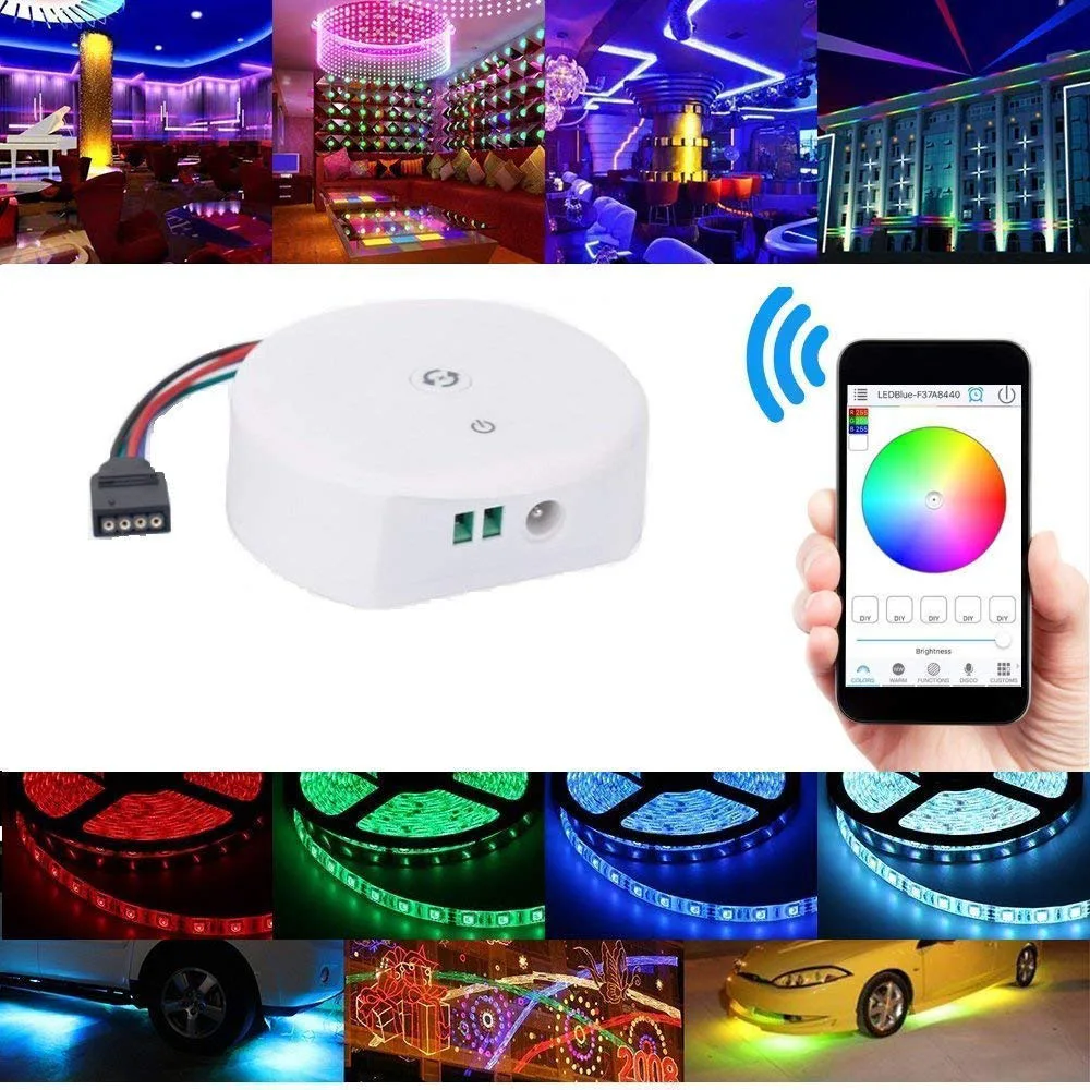 RGB светодиодный контроллер Bluetooth RGB/RGBW светодиодные полосы света DC 12-24 В мини для