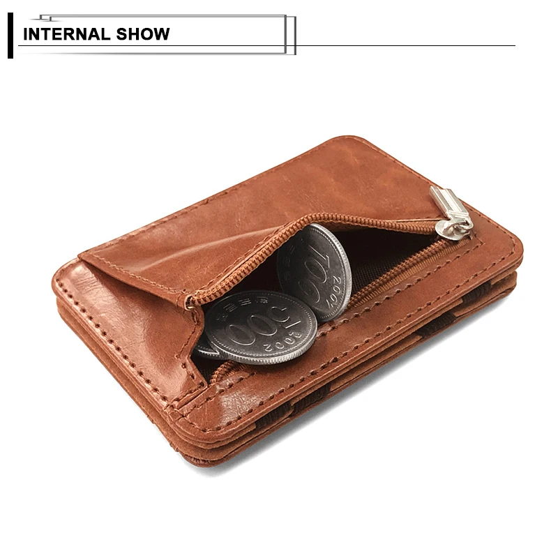 New Fashion Creative Design Men's Short Magic Wallet PU Leather Coin Purse For Men Casual Credit Card Holder Male Clutch Pocket | Багаж и