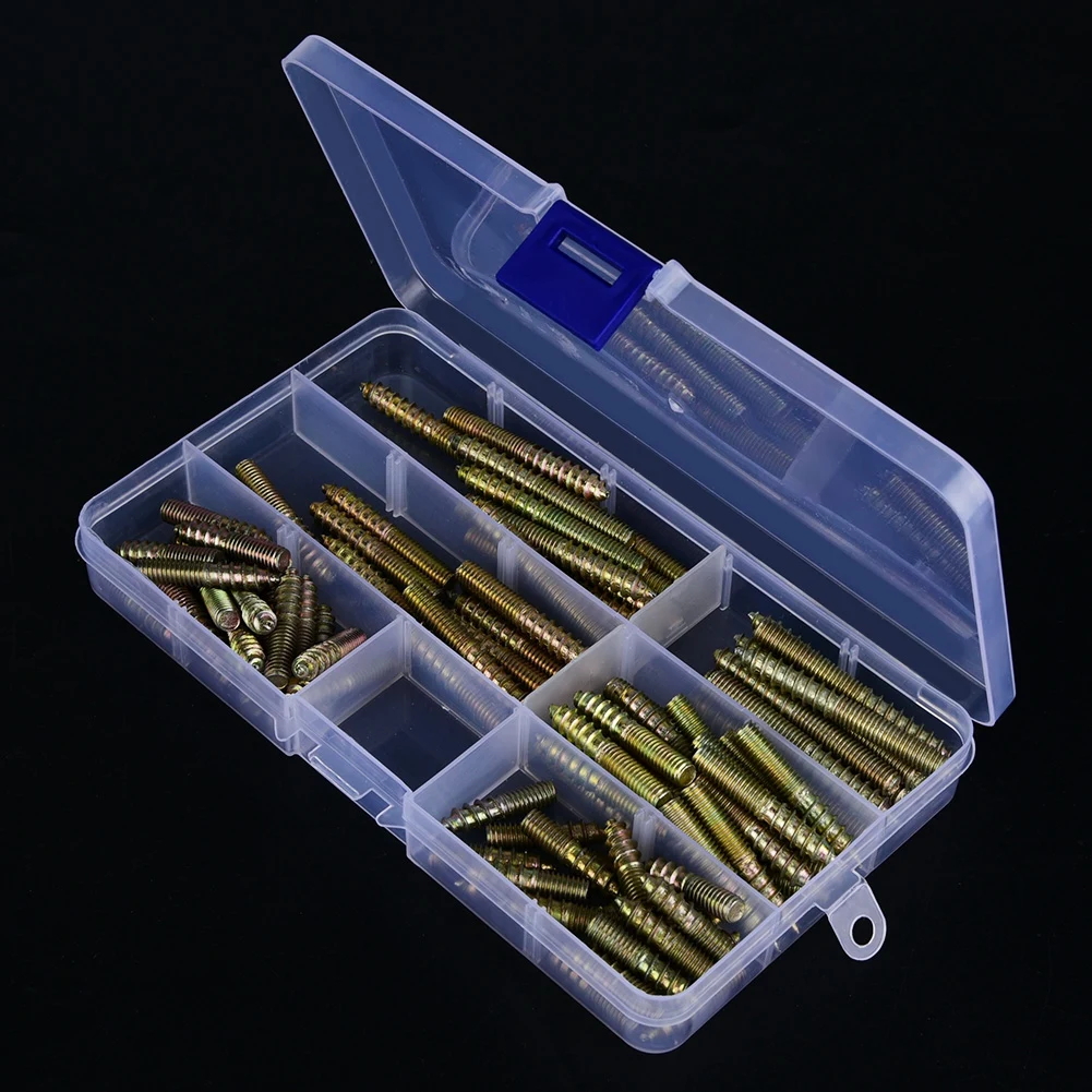 90 шт M6 дюбель винтовой деревообрабатывающий мебельный соединитель