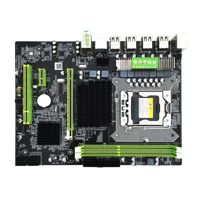 Материнская плата X58 Pro LGA 1366 с разъемом DDR3 для E5502 L5506 W3503 EC3539 LC3528 2xDDR3 DIMM 1366pin игровая
