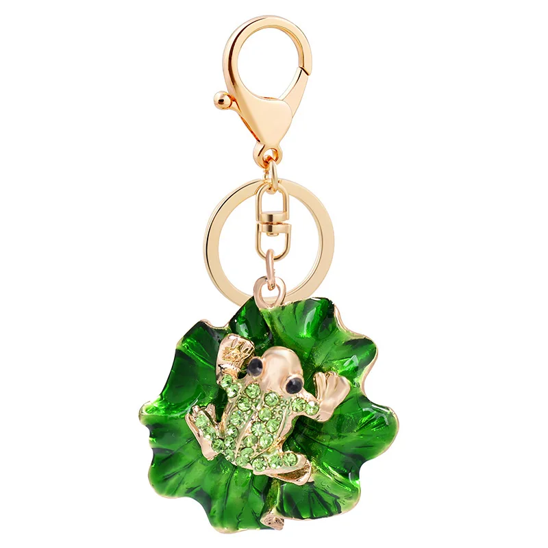 

Hot Sale Frog Key chain Cute Crystal Charm Purse Handbag Car Key Keyring Keychain Party Wedding Birthday Gift Jewelry CH3585