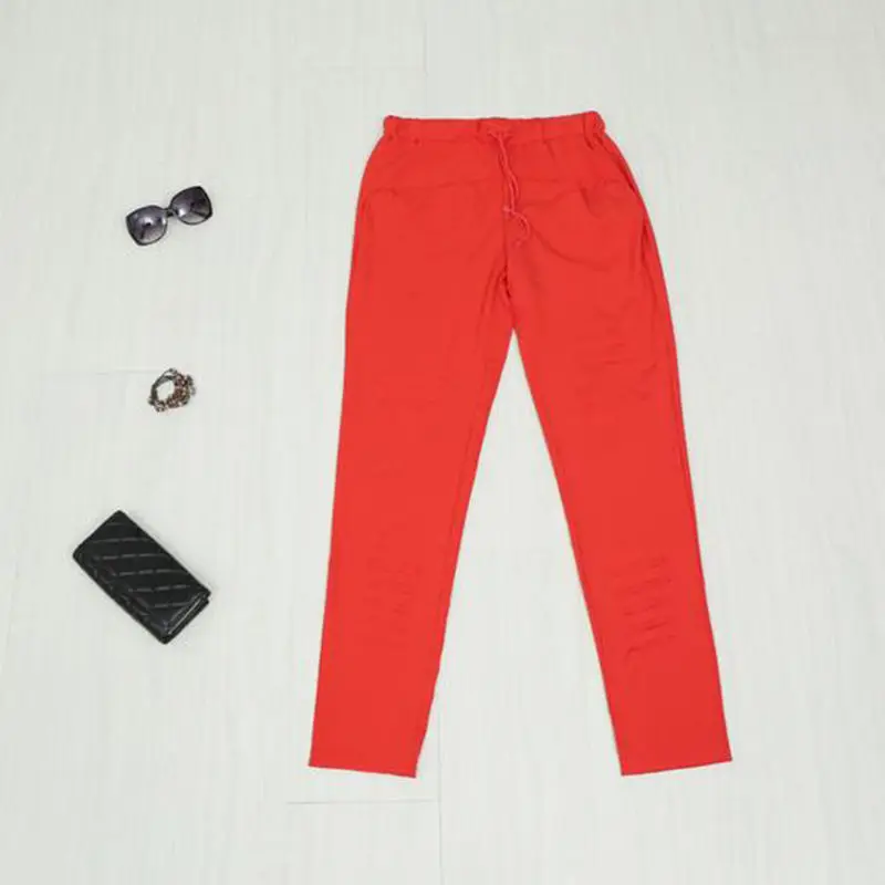 High Waist Skinny Fashion Jeans for Women Hole Ripped Slit Punk Vintage Girls Slim Lace Up Denim Pencil Pants | Женская одежда