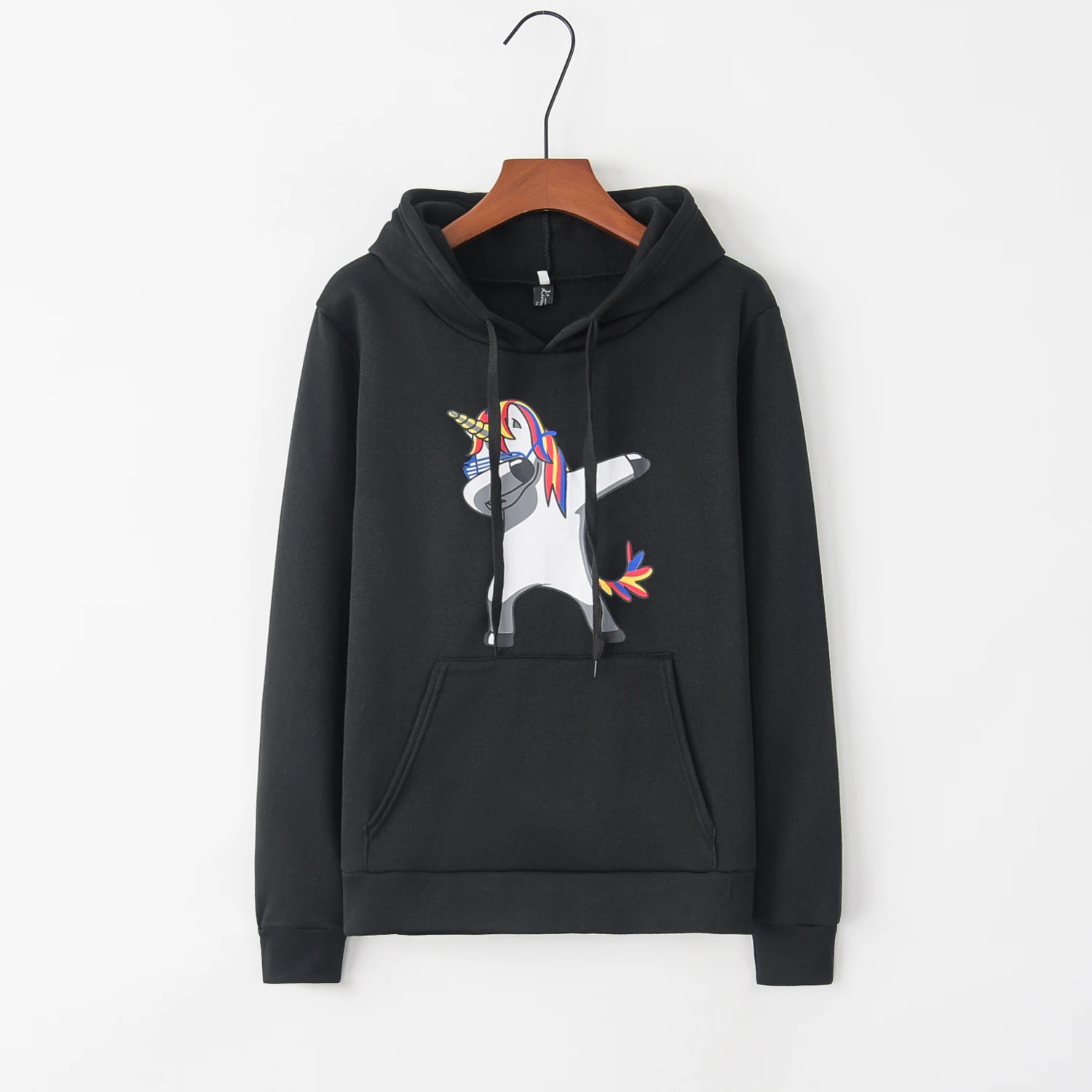 2018 забавная цветная Женская одежда толстовки с принтом единорога женская