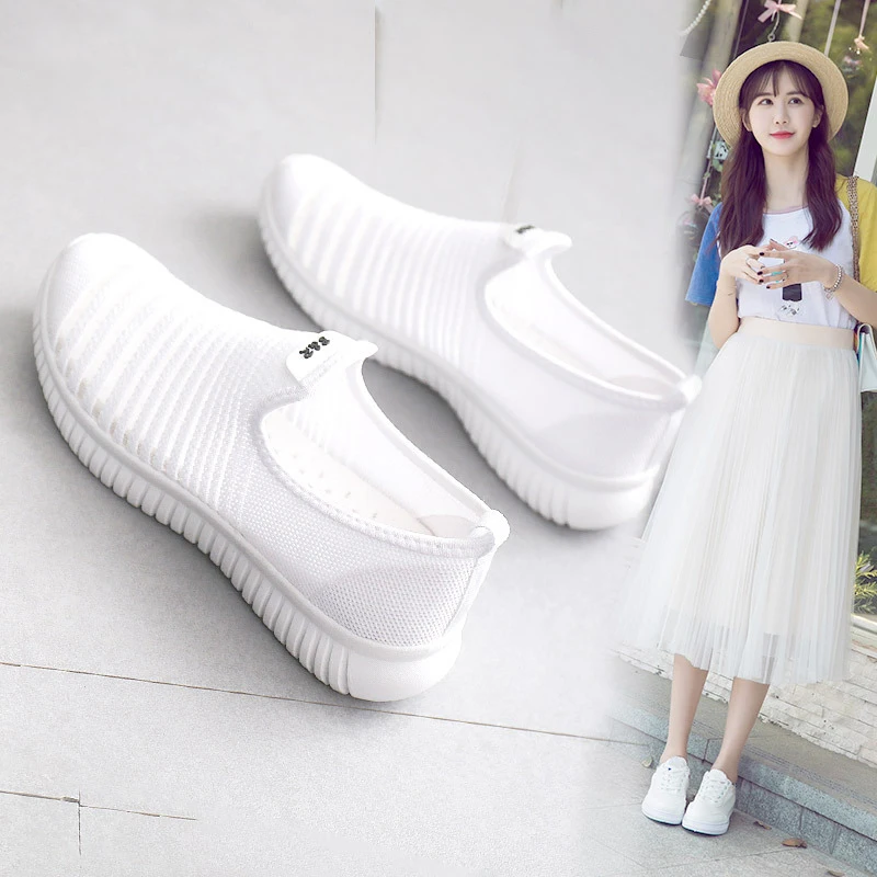 2019 Летняя женская повседневная обувь с сеткой дышащий Легкий лоферы на плоской