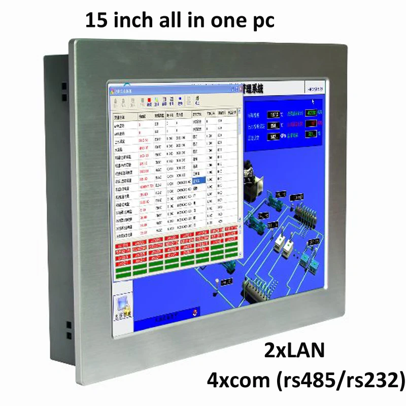 

15 Inch Embedded Fanless Touch Computer SSD 64Gb+2Gb Ram
