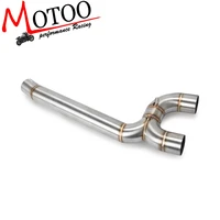 motorcycle full exhaust system middle pipe link connect accessories for yamaha fz6 fz6n 2004 2005 2006 2007 2008 2009
