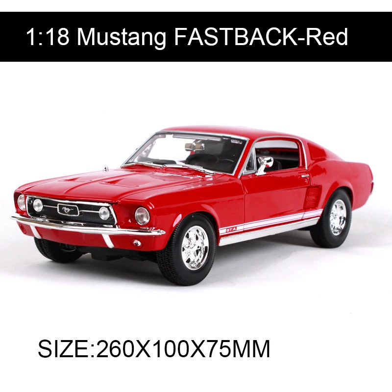 Классические автомобили Maisto 1:18 1967 Mustang GTA Fastback коллекционные модели автомобилей