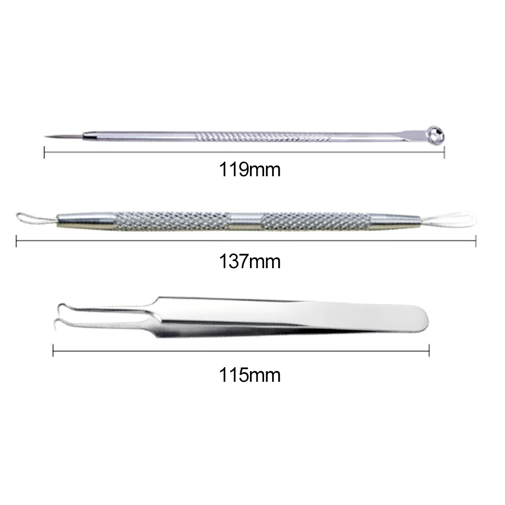 3 шт. пинцет для удаления черных точек набор экстрактор угрей и комедонов