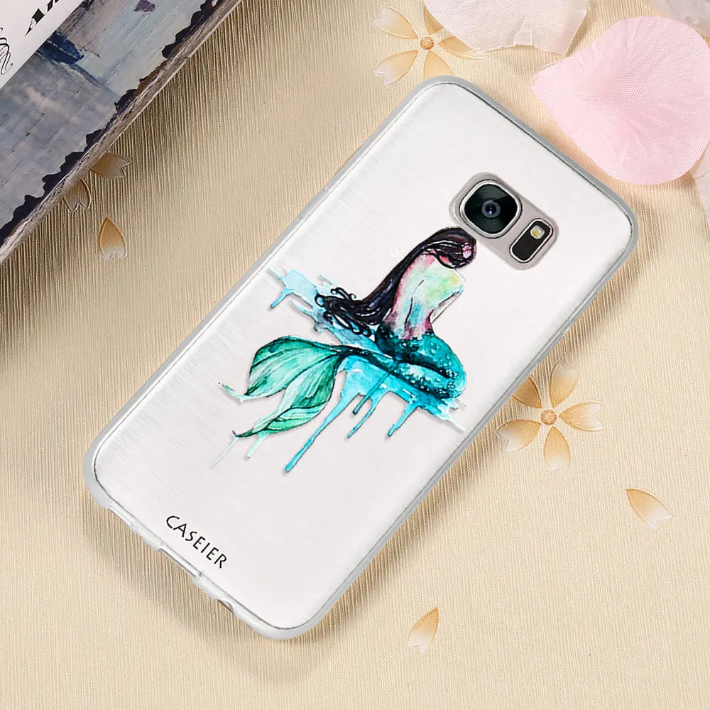 Чехол для телефона с милым узором кита CASEIER для Samsung S6 S7 Edge S8 Plus, мягкий силиконовый, крышки для Note 8.