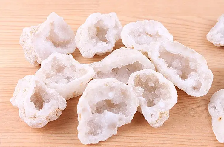 1 шт. 3-4 см природный белый Агат отверстие друзовый кварц Geodes образцы минералов |