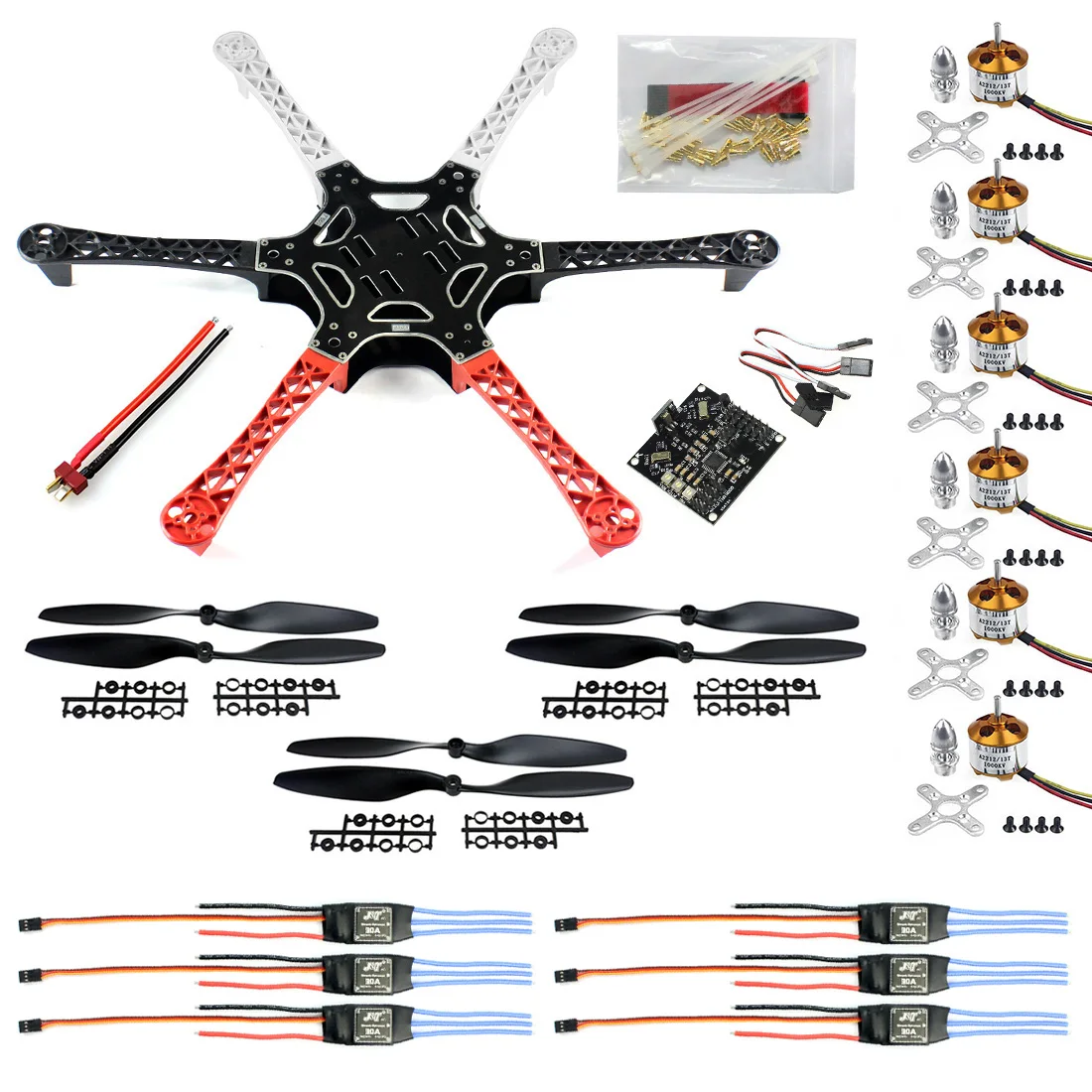

F05114-C HexaCopter ARF Drone F550 комплект с шестигранным ротором и фланцем + KK 2,3 Контроллер полета ESC двигатель Пропеллер + FS