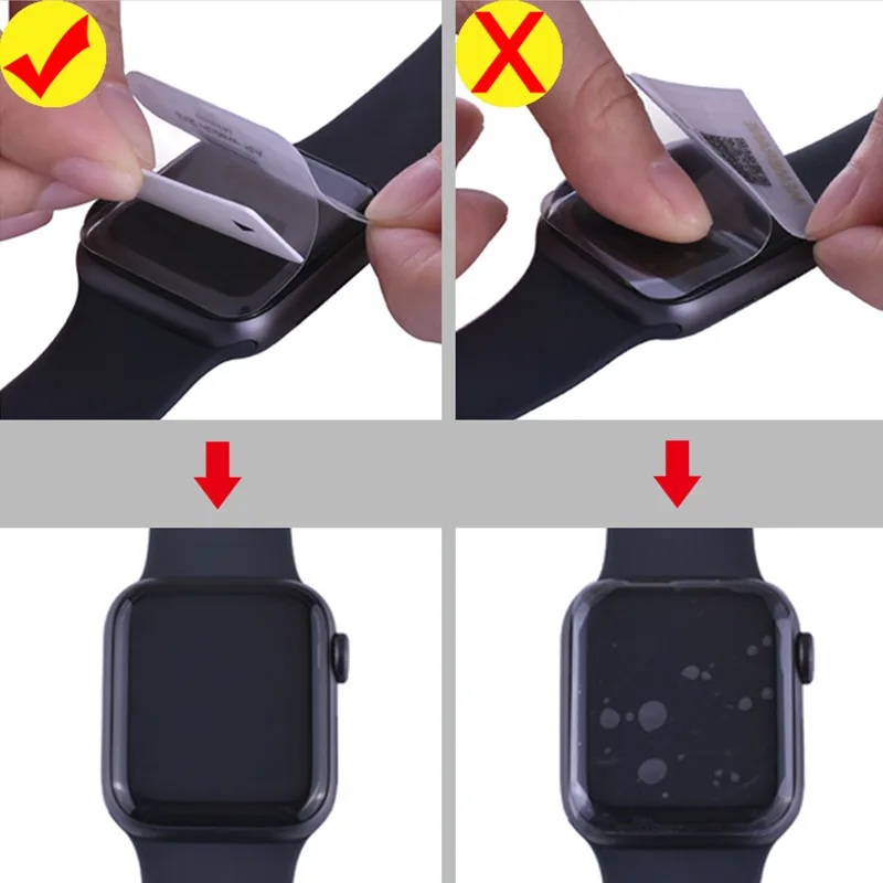 2 шт. Защита экрана для Apple Watch 42 мм 44 40 38 Гидрогелевая пленка защита Полный край не