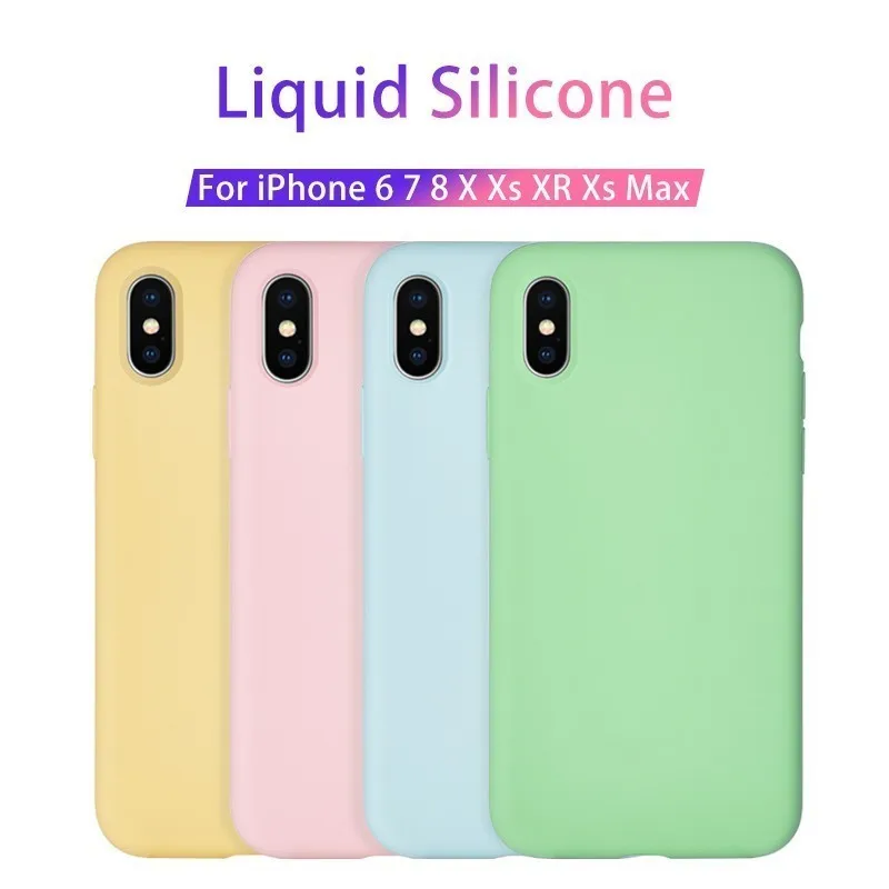 Оригинальный силиконовый чехол для iPhone X XS Max XR 8 Plus 7 6 6s противоударный Coque Capa