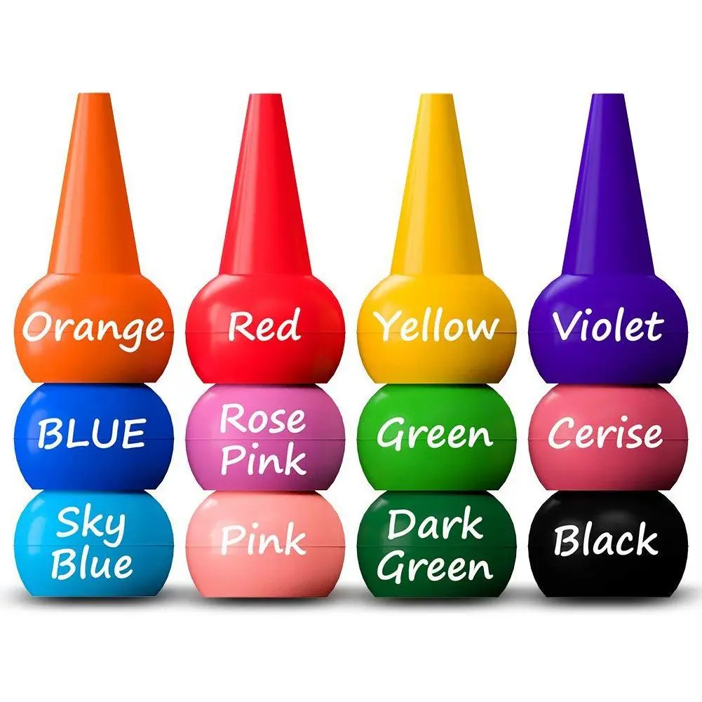 

New-Finger Crayons for Toddlers, 12 Colors Finger Paint Palm Grip Crayons for Babies Toddler Crayons Washable Finger Paint Non