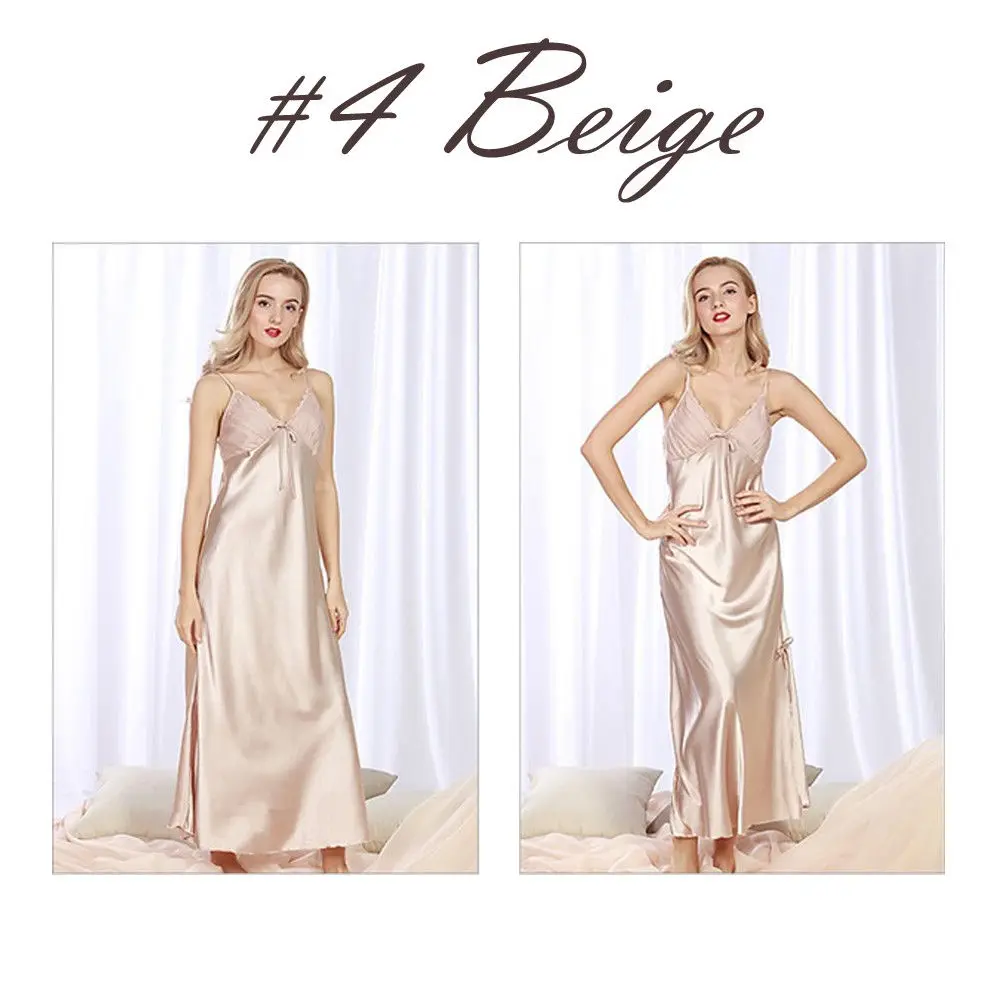 Новый для женщин дамы атласные Твердые Babydoll длинные рубашки шелк кружево белье